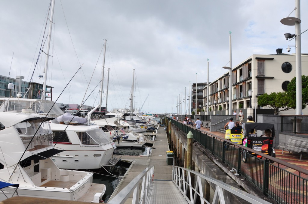Yachts docked at Viaduct Basin. The area makes for a nice walk.
